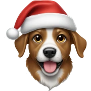 Dog with Christmas cap sticker