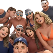 friends enjoying summer together sticker