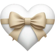 white heart with beige bow sticker