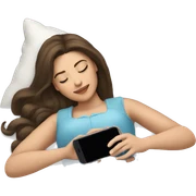 Sleeping beauty brunette with her phone  sticker
