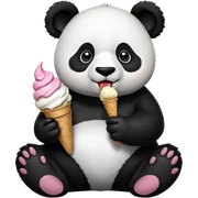 Panda eating ice cream sticker