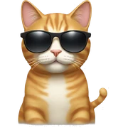 Cat with sunglasses sticker