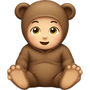 Baby wearing bear sticker