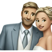 husband and wife formal attire sticker