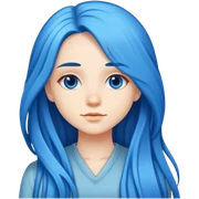 Girl with long blue hair sticker