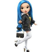 fashionable girl with blue hair sticker