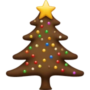 brown christmas tree sticker