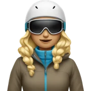 Blonde woman skiing sticker