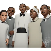 five boys in formal attire sticker