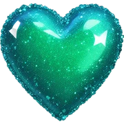 Blue greenish sparkly heart sticker