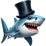 Shark with a top hat sticker