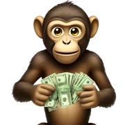 Monkey with money  sticker