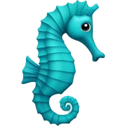 teal and blue seahorse sticker