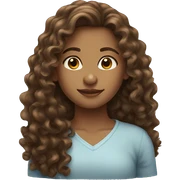 Long brown curly hair girl sticker