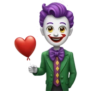 Jocker holding heart balloon  sticker