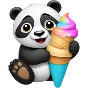 Panda eating ice cream sticker