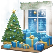 Blue christmas sticker