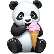 Panda eating ice cream sticker