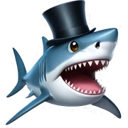 Shark with a top hat sticker