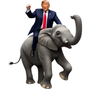Donald trump riding a animal sticker