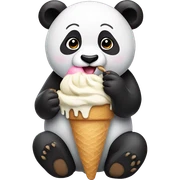 Panda eating ice cream sticker