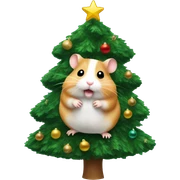 Hamster christmas tree sticker