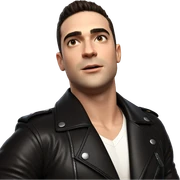 confident boy in leather jacket sticker