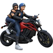 hugging by the motorcycle sticker