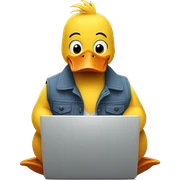 duck watching movie on laptop sticker
