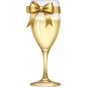 Champagne glass with a bow  sticker