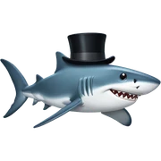 Shark with a top hat sticker
