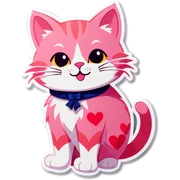 Gatto rosa con questo cuore💖 sticker