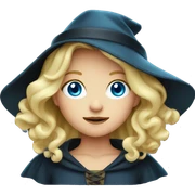 blond girl witch blue eyes sticker