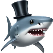 Shark with a top hat sticker
