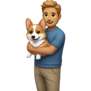 Corgi with a human pet sticker