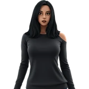 black haired girl indoors sticker