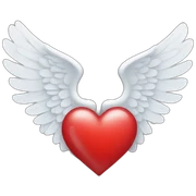 Red heart with angel wings sticker