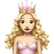 Blonde fairy with long hair and pink lips with a crown of pearls sticker