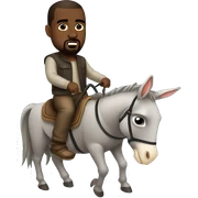 kanye west riding a donkey sticker