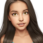 smiling girl with long hair sticker
