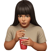 girl with cup indoors sticker