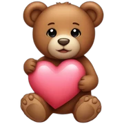 Teddy bear holding heart sticker