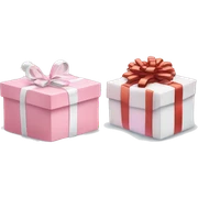 Light pink Christmas gifts under a white Christmas tree  sticker