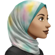 Transparent multi-watercolor hijab sticker