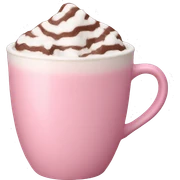 Aesthetic hot chocolate in light pink cup sticker