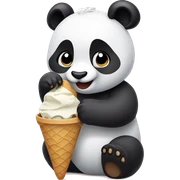 Panda eating ice cream sticker