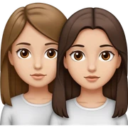  girl with dark blonde hair and brown eyes and a girl with dark brown hair and brown eyes  sticker