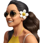 girl with flower in hair sticker