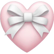 Pastel pink heart with white bow sticker