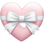 Pastel pink heart with white bow sticker